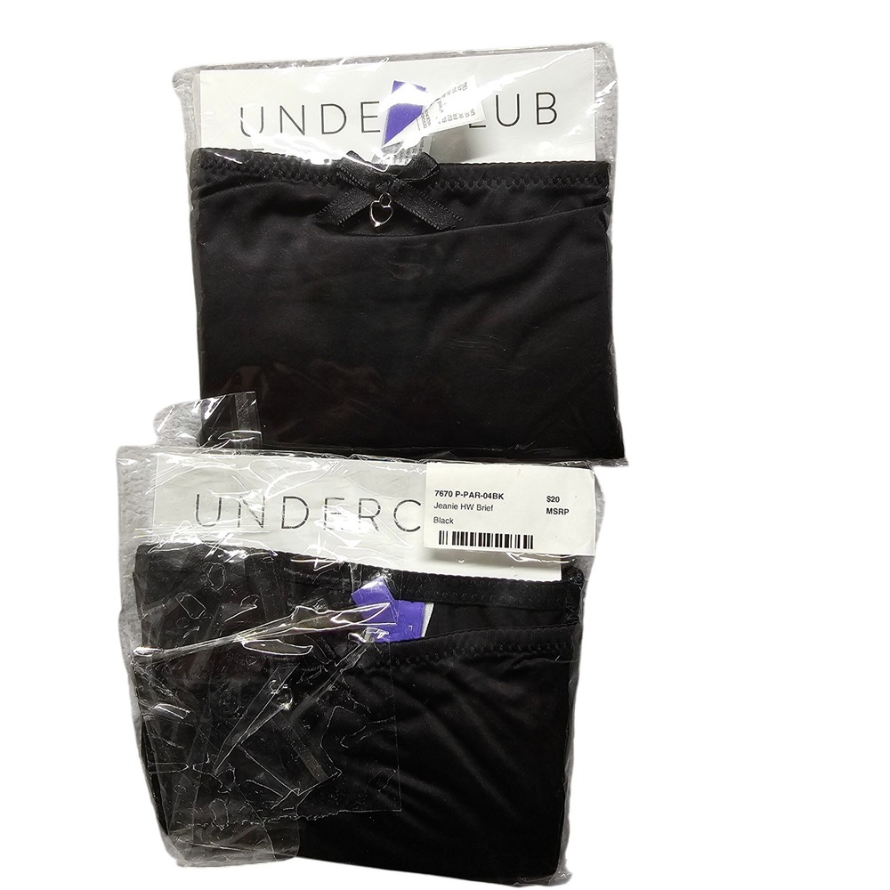 NWT Underclub Jeanie HW Brief Black High Waisted Panties Size 4X 2Pack